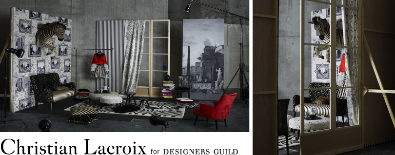 Christian Lacroix pour Designers Guild, tissus d'ameublement, coussins et tapis