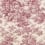 Carta da parati Stag Toile Little Greene Burgundy Stag Toile Burgundy