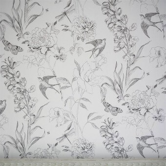 Sibylla Garden Wallpaper Black/White Designers Guild