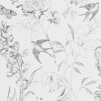 Papier peint Sibylla Garden Black/White Designers Guild