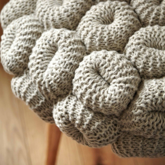 Knitted Grey Stool