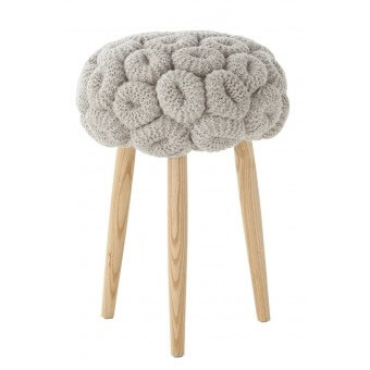 Tabouret Knitted Grey