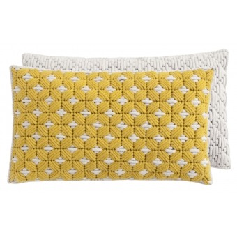 Silaï Rectangle Cushion Yellow/White Gan Rugs