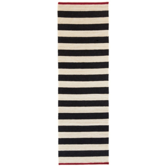 Teppich Stripes 2s Black/Beige Nanimarquina