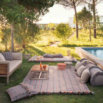 Garden Layers Tartan Terracotta Rug