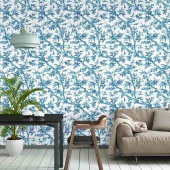Branches de Pin Wallpaper Bleu ciel Edmond Petit
