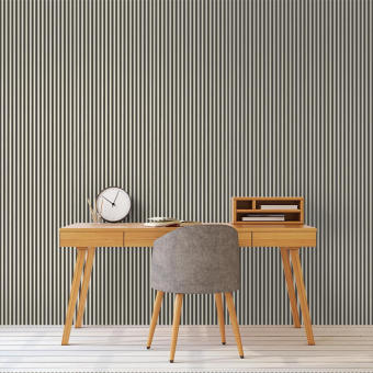 Thin lines Wallpaper Green/Off White Ferm Living