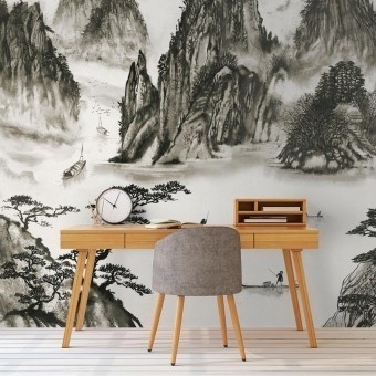 Papier peint panoramique Sumi Encre Chinoise Coordonné