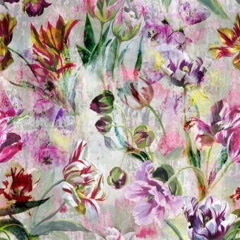 Papier peint panoramique Tulipa Stellata Fuchsia Designers Guild