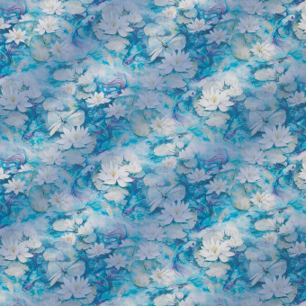 Water Lily Sheer Fabric Sheer Azure Matthew Williamson