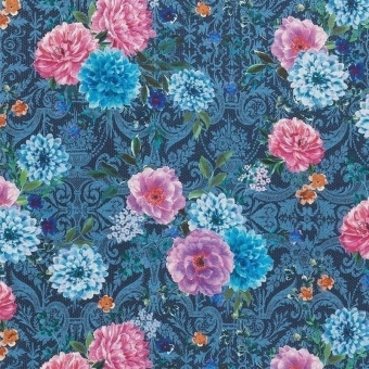 Duchess Garden Fabric Aqua/Turquoise Matthew Williamson