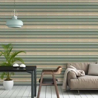 Papel pintado métallisé Zig Zag Multicolore