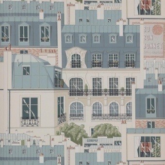 Les Toits de Paris Wallpaper Vert de gris Manuel Canovas