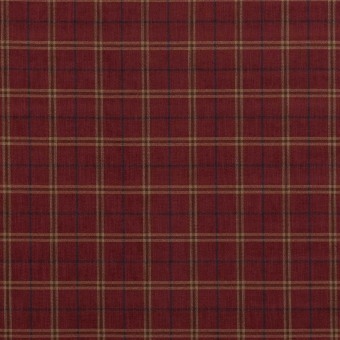 Haddon Check Fabric Red Mulberry
