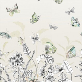 Papillons Wallpaper Birch Designers Guild