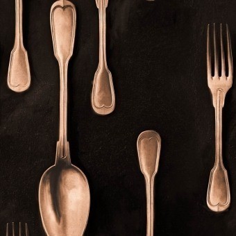 Panoramatapete Cutlery Brass/Black Mindthegap