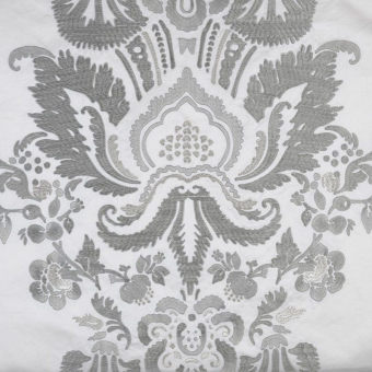 Stoff Versailles Embroidered Embroidered Blanc Nobilis