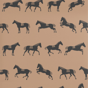 Horse Wallpaper Brown Ferm Living