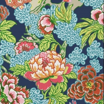 Honshu Wallpaper Blue/Beige Thibaut