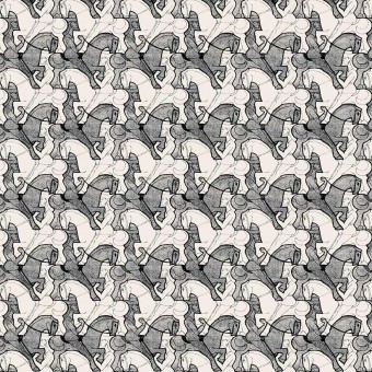 Papier peint Horseman Beige M.C. Escher