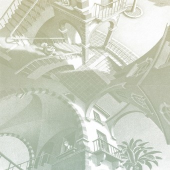 Up and Down Wallpaper Dark M.C. Escher