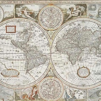 Papeles pintados panorámico Historical Map
