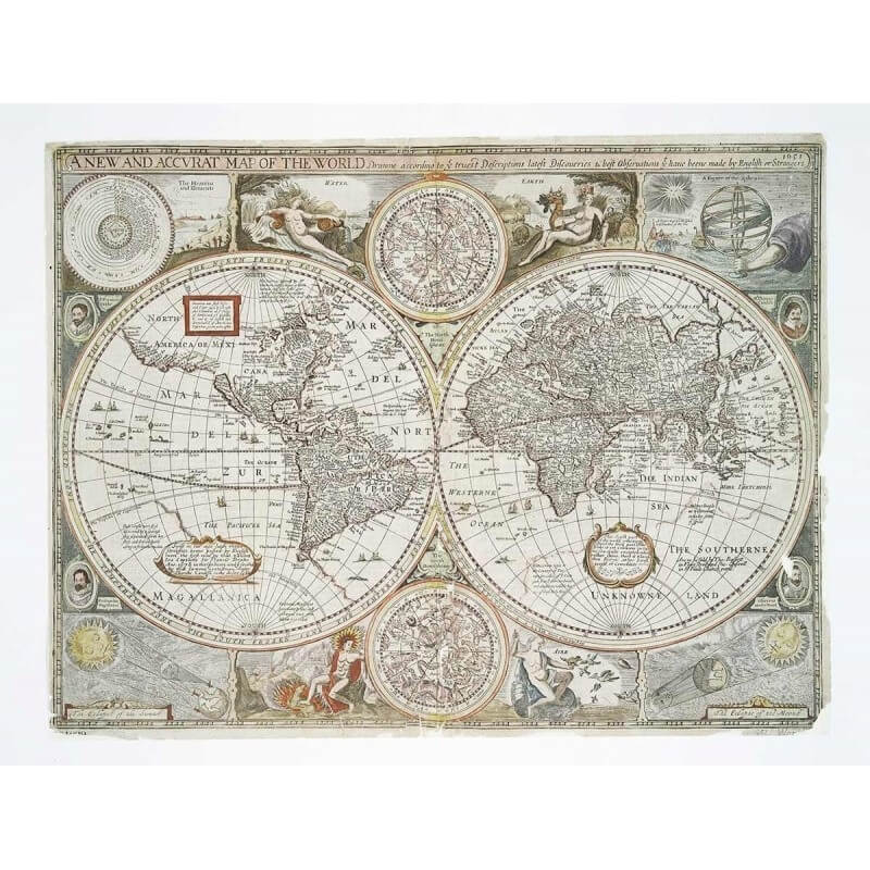 Carta da parati panoramica Historical Map Coordonné