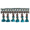 75 mm Palladio tassels Fringe Houlès Turquoise 33137-9660
