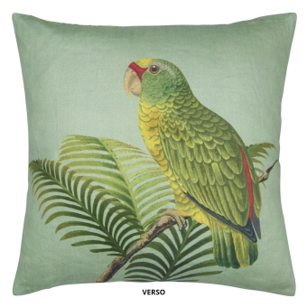 Coussin Parrot And Palm Azure John Derian