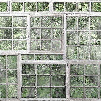 Papier peint panoramique Perspective Jardin Green Rebel Walls