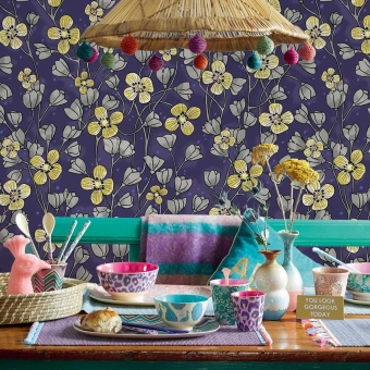 Papier peint panoramique Poetic Wall Flower Purple Eijffinger