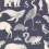 Animals Wallpaper Ferm Living Dark blue 100235403