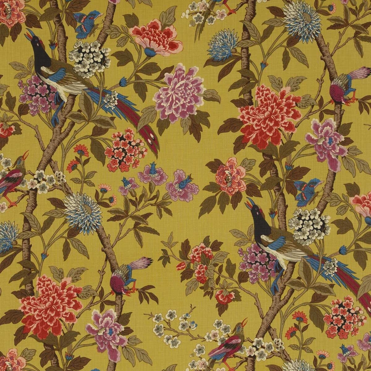 Hydrangea Birds Fabric - GP & J Baker