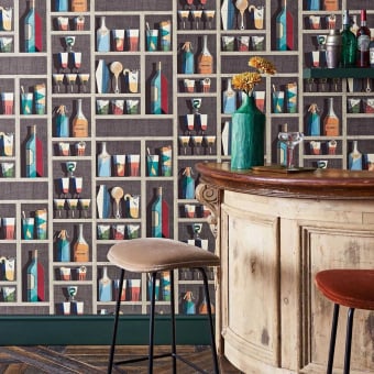 Cocktails Fornasetti Wallpaper