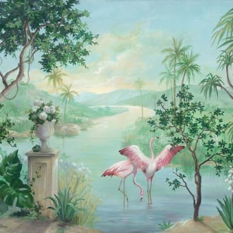 Paisaje con Flamencos Panel