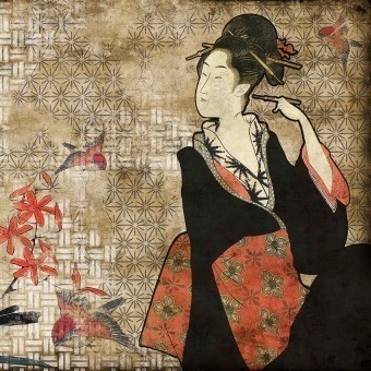Panoramatapete Geisha Graffiti