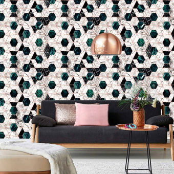 Papel pintado Hexa Metallic