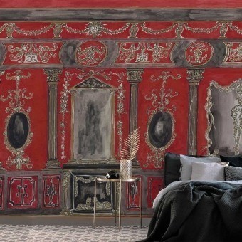 Papier peint panoramique Suite Impériale Rouge Rouge Les Dominotiers