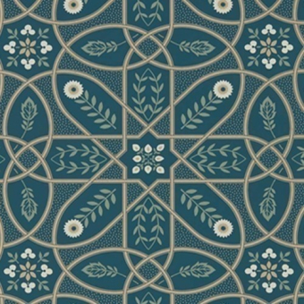 Tapete Brophy Trellis Deep Teal Morris and Co