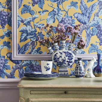 Tapete Woodvale Orchard Hyacinth/China Blue Cole and Son