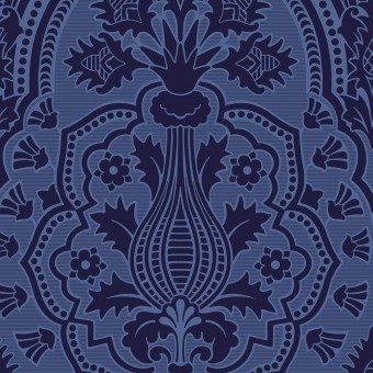 Tapete Pugin Palace Flock Charcoal Cole and Son