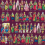 Papier peint panoramique Costumes Orientaux Maison Images d'Epinal Rouge 236958-104x280cm
