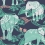 Carta da parati Eléphant Maison Martin Morel Émeraude elephant-emeraude