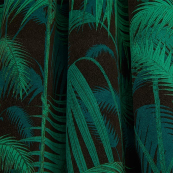 Tissu Palm Jungle Linen Hyacinth on White Cole and Son