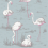 Tessuto Flamingos Cole and Son White & Fuchsia on Seafoam F111/3010LU