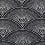 Tissu Feather Fan Cole and Son White on Black F111/8031