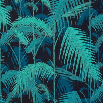 Palm Jungle Fabric Ochre/Petrol Cole and Son