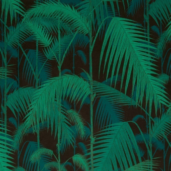 Leinen Stoff Palm Jungle Hyacinth on White Cole and Son