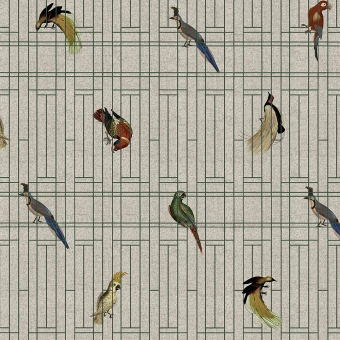 Ancient Nature Birds Panel Marron Texturae