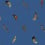 Papeles pintados panorámico Ancient Nature Birds Texturae Bleu TXWR16257